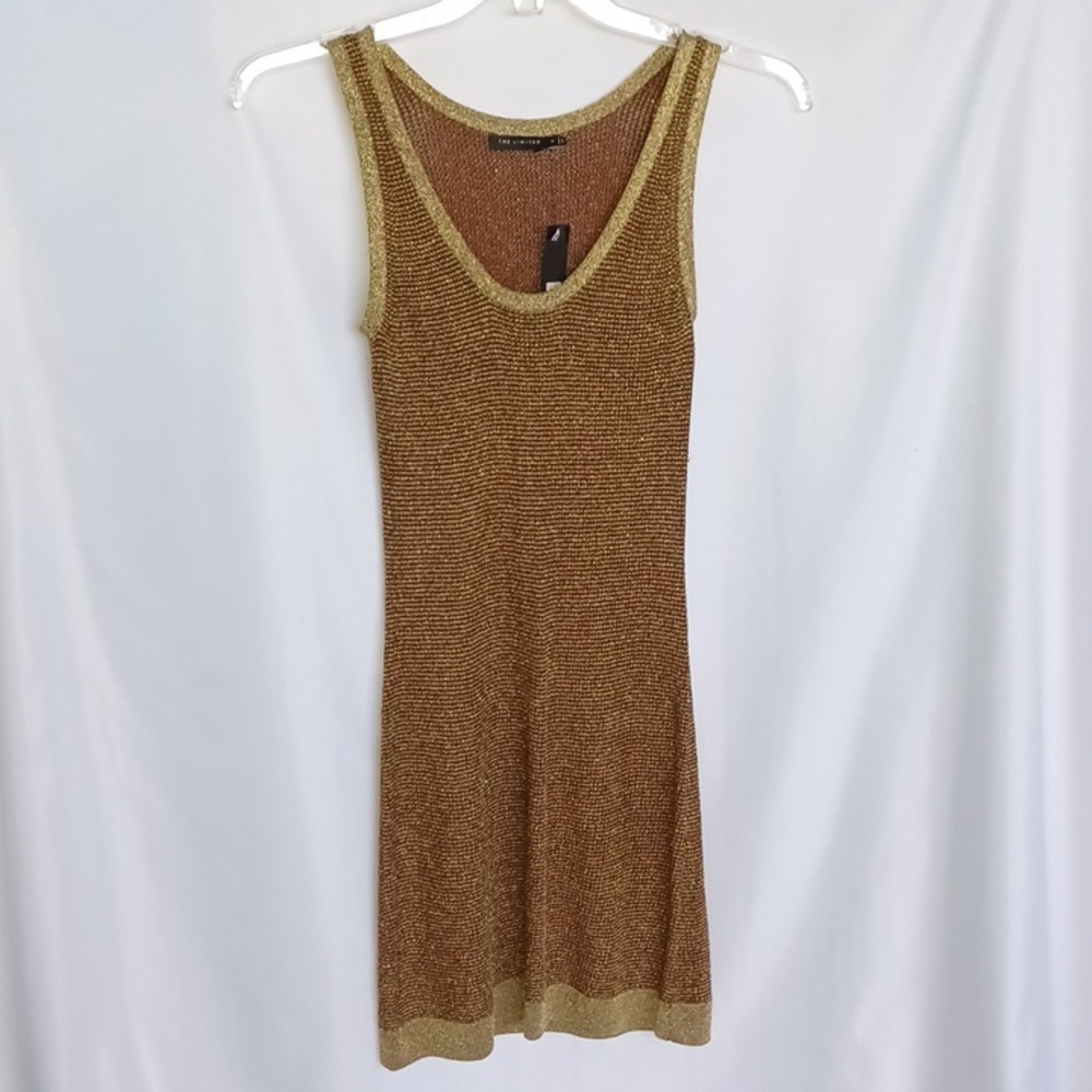 The Limited Gold Shimmer Dress, Sz S